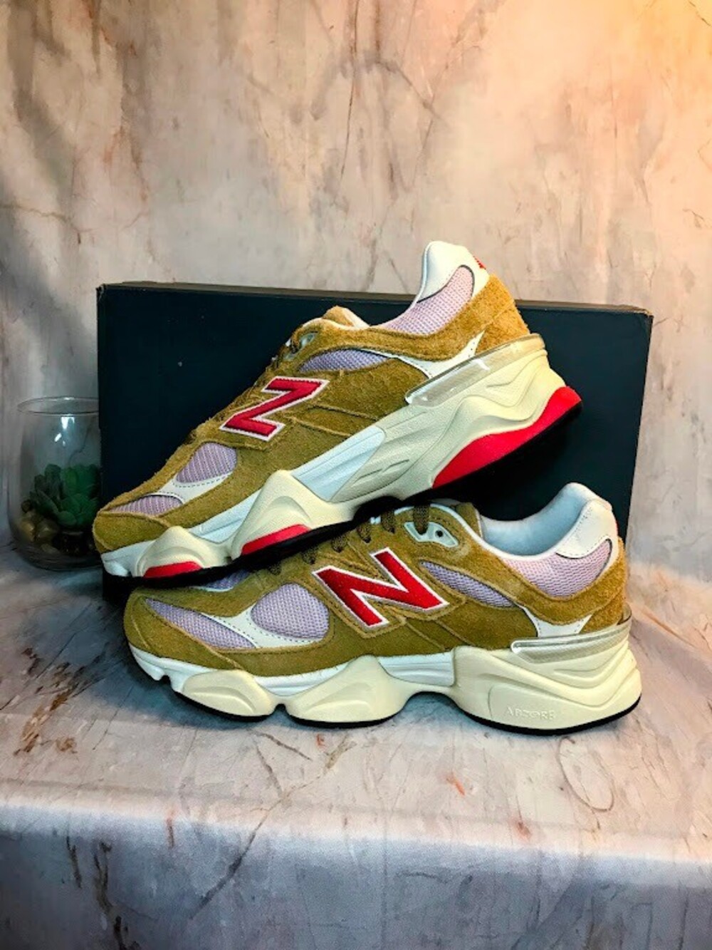 New Balance 9060Size 6Y/7.5W Great Plains True Red Suede Sneakers